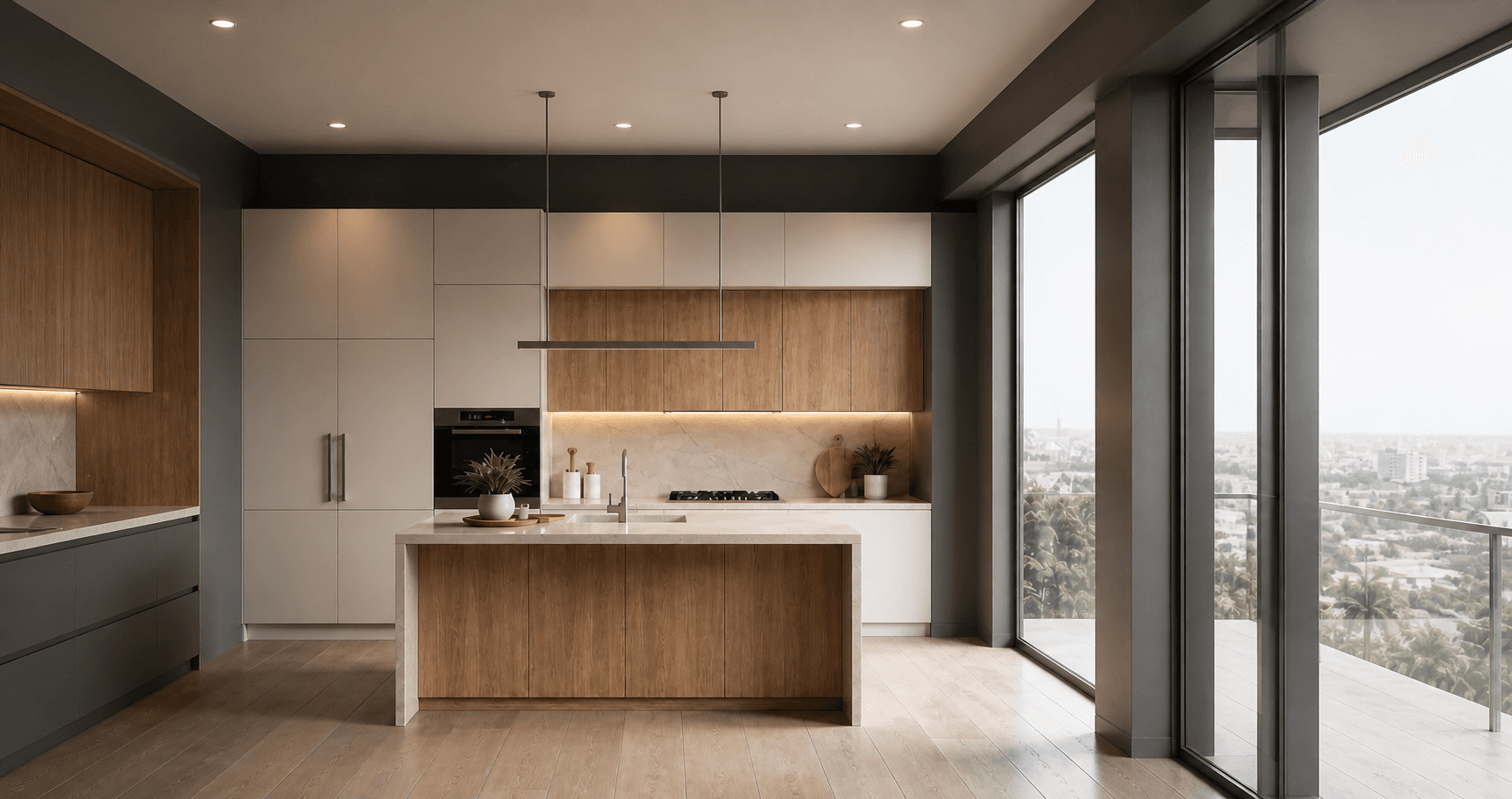 Kitchen with custom cabinets